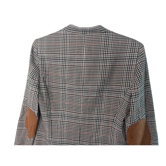 NWT Tahari Arthur S. Levine Blazer Sz 4 Plaid Retro Elbow Patch Jacket MSRP $139 - Picture 7 of 14